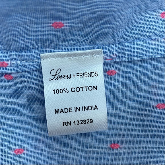 Lovers + Friends Ronita Dress in Blue Pink Dot Size Large - Picture 7 of 8
